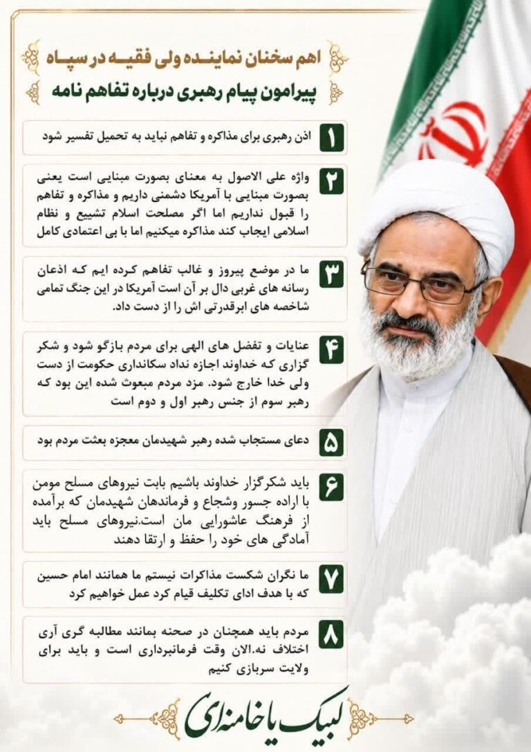 اهم سخنان نماینده محترم رهبری